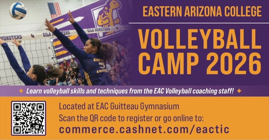 2026 EAC Volleyball Camp
Located at EAC Guitteau Gymnasium
Register at commerce.cashnet.com/eactic