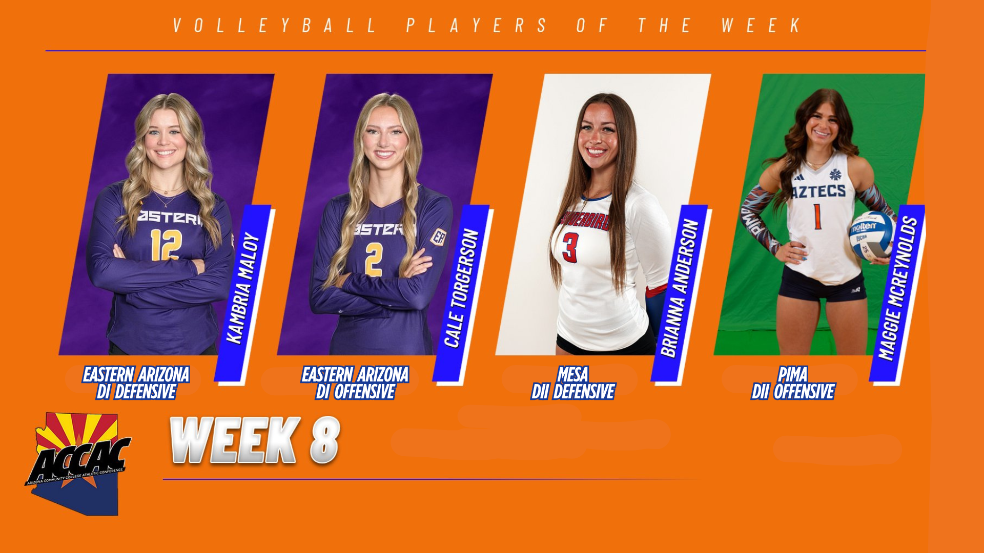 ACCAC Volleyball Players of the Week - Week 8